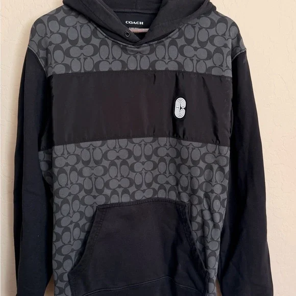 Coach Men's Black and Gray Hoodie - Picture 1 of 2